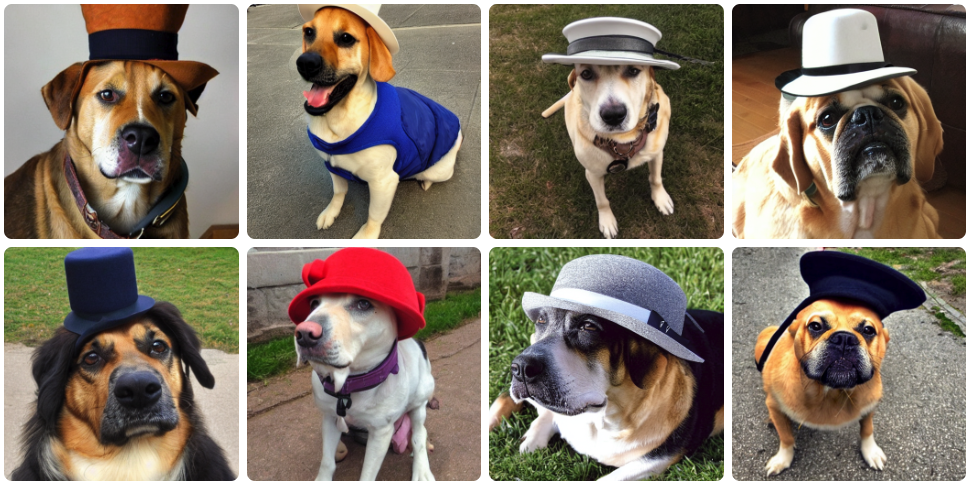 A dog with a hat